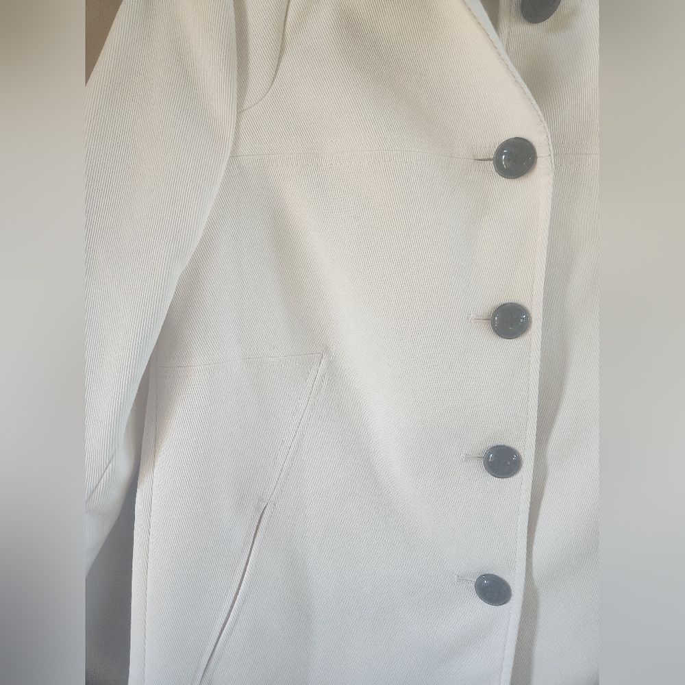 NWT Wilsons Leather Cream‎ Cloth Trenchcoat Sz Med - Picture 5 of 14
